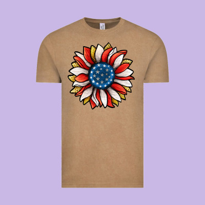 Patriotic Sunflower Vintage Tee Designed By Jasminsmagicworld