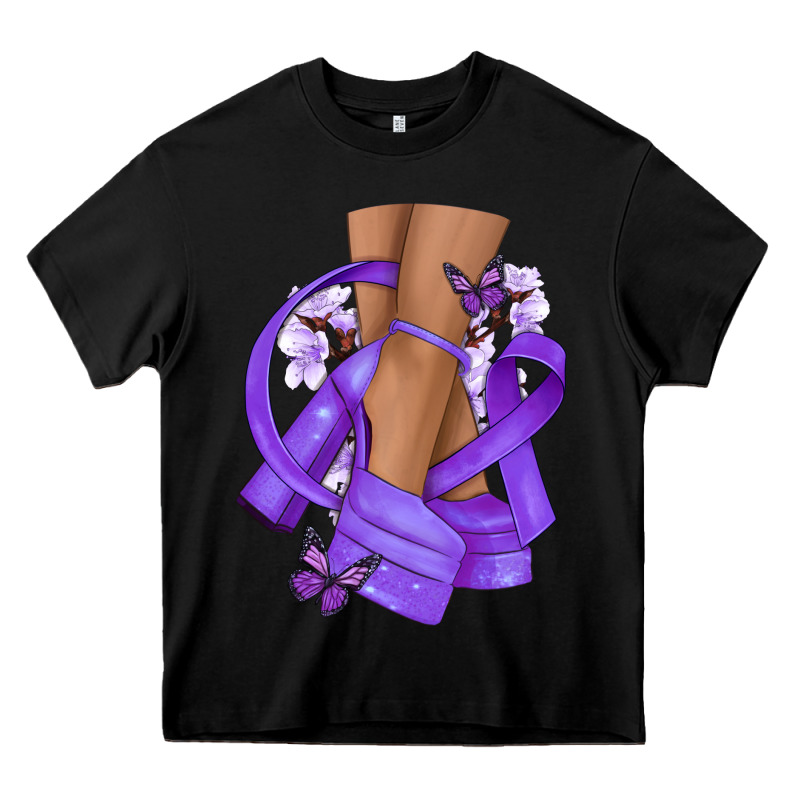 Cancer Diva Purple Ribbon Heavy Core Tee by NancyCooperArtShop | Teevron