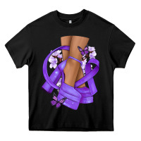 Black Cancer diva purple ribbon Heavy Core Tee - NancyCooperArtShop