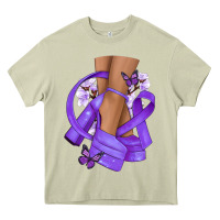 Mossy Cancer diva purple ribbon Heavy Core Tee - NancyCooperArtShop