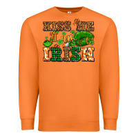 Carrot kiss me i am irish  with lips and shamrocks Premium Sweatshirt - AdoDesignShop