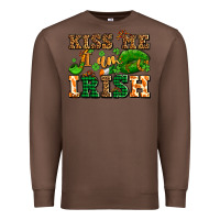 Chestnut kiss me i am irish  with lips and shamrocks Premium Sweatshirt - AdoDesignShop