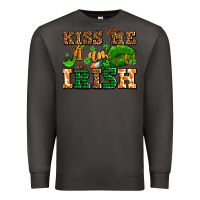 Smoke kiss me i am irish  with lips and shamrocks Premium Sweatshirt - AdoDesignShop