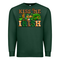 Sports Green kiss me i am irish  with lips and shamrocks Premium Sweatshirt - AdoDesignShop