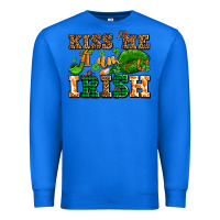 True Royal kiss me i am irish  with lips and shamrocks Premium Sweatshirt - AdoDesignShop