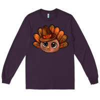 Plum turkey and leopard pattern and thanksgiving hat bbs Long Sleeve Tee - BundleAndBundleShop