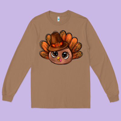 Turkey And Leopard Pattern And Thanksgiving Hat Bbs Long Sleeve Tee Designed By Bundleandbundleshop