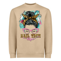 Mushroom nail tech life messy bun Heavyweight Sweatshirt - BarkalooDesign