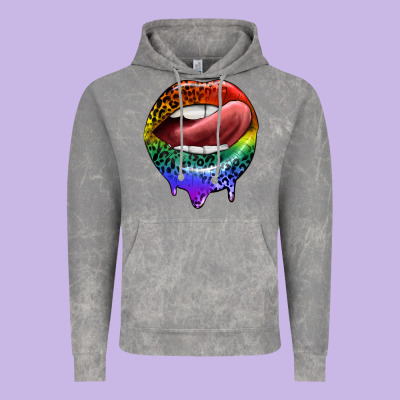 Rainbow Lips Pride Vintage Hoodie Designed By Fadigitalartstudio