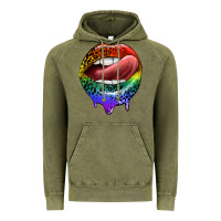 Vintage Olive rainbow lips pride Vintage Hoodie - FaDigitalArtStudio