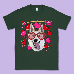 Valentine's Day  White Shepherd Classic Tee Designed By Ranaportraitstore