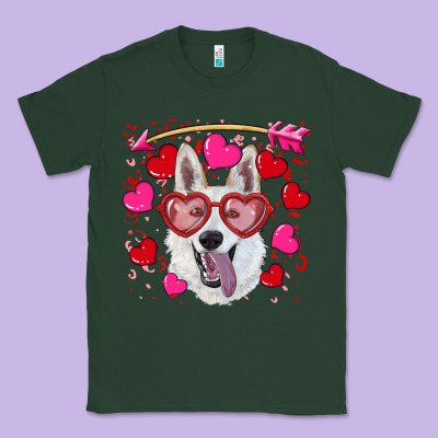 Valentine's Day  White Shepherd Classic Tee Designed By Ranaportraitstore