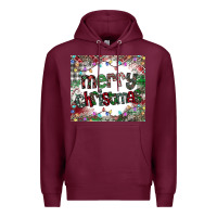 Burgundy merry Christmas Premium Hoodie - CowhideDigitalArt