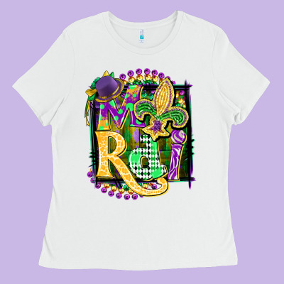 Mardi Gras Ladies Tee Designed By Cowgirlartshop