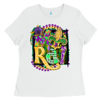 White mardi gras Ladies Tee - CowGirlArtShop