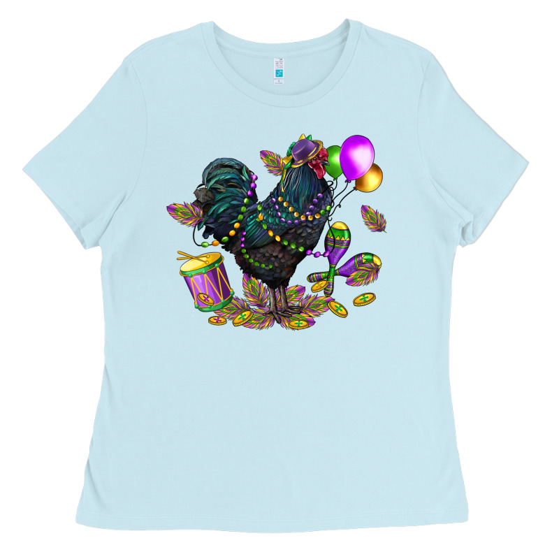 Mardi Gras Chicken Ladies Tee by CowGirlArtShop | Teevron