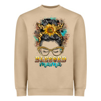 Blessed Mama Messy Bun Heavyweight Sweatshirt | Teevron