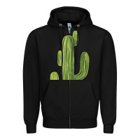 Black cactus Zipper Hoodie - BarkalooDesign