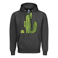 Charcoal Heather cactus Zipper Hoodie - BarkalooDesign