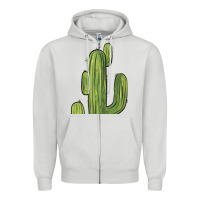 Dove Grey cactus Zipper Hoodie - BarkalooDesign