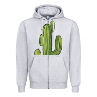Heather Grey cactus Zipper Hoodie - BarkalooDesign