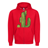 Red cactus Zipper Hoodie - BarkalooDesign