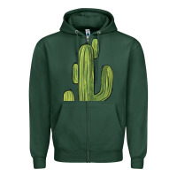 Sports Green cactus Zipper Hoodie - BarkalooDesign