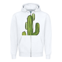 White cactus Zipper Hoodie - BarkalooDesign