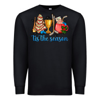 Black tis the season hockey and Christmas Premium Sweatshirt - AdoDesignShop