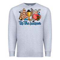 Heather Grey tis the season hockey and Christmas Premium Sweatshirt - AdoDesignShop
