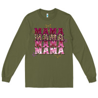 Army Green Mama mama mama mama Mother's Day Long Sleeve Tee - FaDigitalArtStudio
