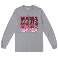 Heather Grey Mama mama mama mama Mother's Day Long Sleeve Tee - FaDigitalArtStudio