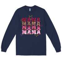 Navy Mama mama mama mama Mother's Day Long Sleeve Tee - FaDigitalArtStudio