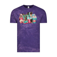 Cloud Purple pig coffee cups Vintage Tee - OliviaCreatesArt