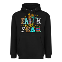 Black faith over fear with cross and sunflowers Heavyweight Hoodie - AdoDesignShop