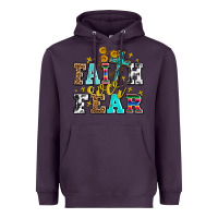 Plum faith over fear with cross and sunflowers Heavyweight Hoodie - AdoDesignShop