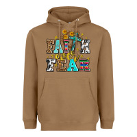 Toasted Coconut faith over fear with cross and sunflowers Heavyweight Hoodie - AdoDesignShop