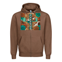 Chestnut blessed cross Zipper Hoodie - BarkalooDesign