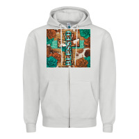 Dove Grey blessed cross Zipper Hoodie - BarkalooDesign