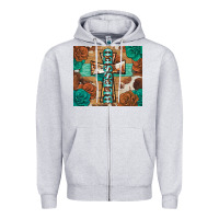Heather Grey blessed cross Zipper Hoodie - BarkalooDesign