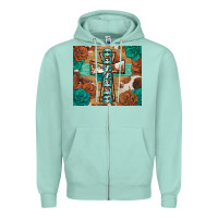 Seafoam blessed cross Zipper Hoodie - BarkalooDesign