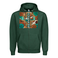 Sports Green blessed cross Zipper Hoodie - BarkalooDesign