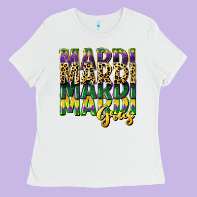 Mardi Gras Ladies Tee Designed By Cowgirlartshop