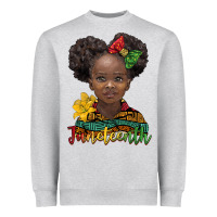 Heather Grey juneteenth african girl Heavyweight Sweatshirt - BarkalooDesign