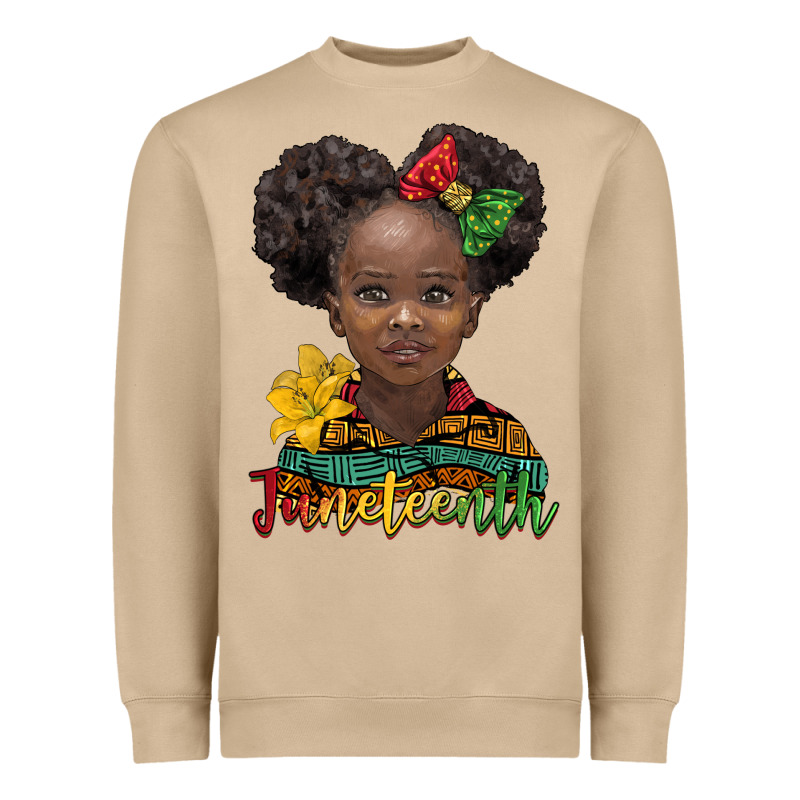 Juneteenth African Girl Heavyweight Sweatshirt by BarkalooDesign | Teevron