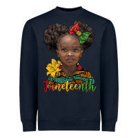 Navy juneteenth african girl Heavyweight Sweatshirt - BarkalooDesign