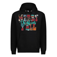 Black merry christmas y'all Premium Hoodie - CowhideDigitalArt