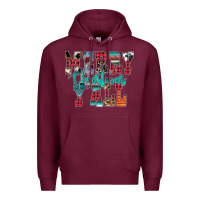 Burgundy merry christmas y'all Premium Hoodie - CowhideDigitalArt