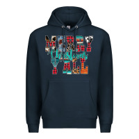 Navy merry christmas y'all Premium Hoodie - CowhideDigitalArt