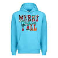 Ocean Blue merry christmas y'all Premium Hoodie - CowhideDigitalArt